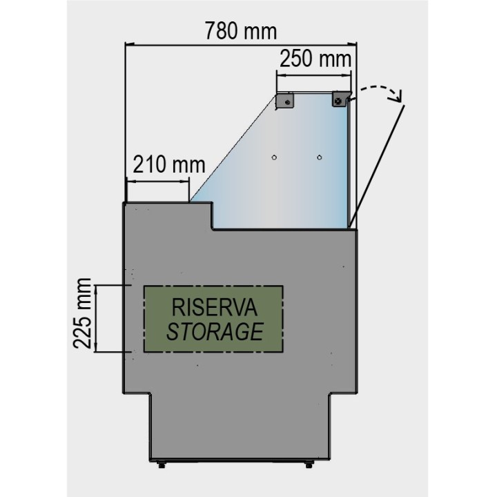 COMPTOIR VITRINE REFRIGERE SEMI-VENTILE (P 780 MM), VITRES DROITES, L 1040 MM FIGO7810VD TECNODOM