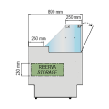 GEVENTILEERDE GEKOELDE TOONBANK (D 890 MM), RECHTE RUITEN, L 1040 MM FIGO9010VD TECNODOM