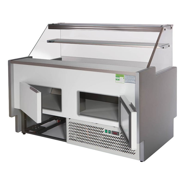COMPTOIR VITRINE REFRIGERE SEMI-VENTILE (P 890 MM), VITRES DROITES, L 1520 MM FIGO9015VD TECNODOM
