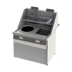 FRITEUSE GAZ HAUT RENDEMENT, CUVE RONDE 1 x 18 L + CUVE CARRE, ELECTRONIQUE RFGS2C SOFINOR
