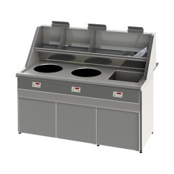 FRITEUSE GAZ HAUT RENDEMENT, CUVE RONDE 2 x 18 L + CUVE CARRE, ELECTRONIQUE RFGS3C SOFINOR