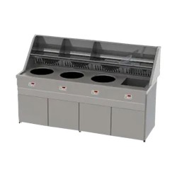 FRITEUSE GAZ HAUT RENDEMENT, CUVE RONDE 3 x 18 L + CUVE CARRE, ELECTRONIQUE RFGS4C SOFINOR