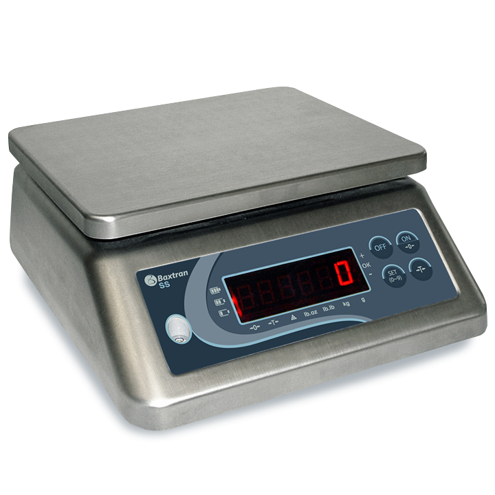 BALANCE ETANCHE JUSQU'A 15 KG EN ACIER INOXYDABLE, DIVISION PAR 1 GRAMMES ISS015 BAXTRAN