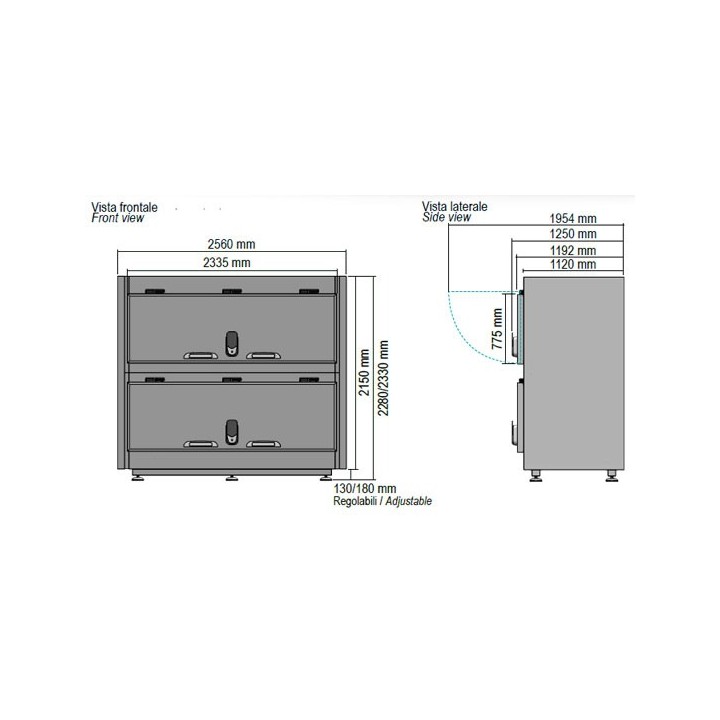 CELLULE MORTUAIRE REFRIGEREE (2 CORPS) - OUVERTURE LATERALE HMSFD22TN MEDDOM