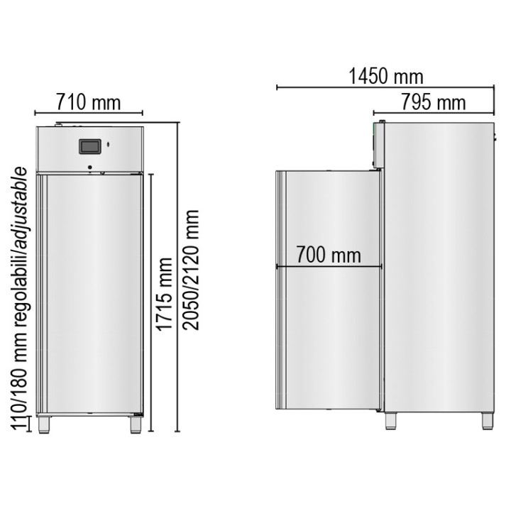 MEDISCHE VRIESKAST, 1 DEUR, 600 L HGN0700BTN MEDDOM