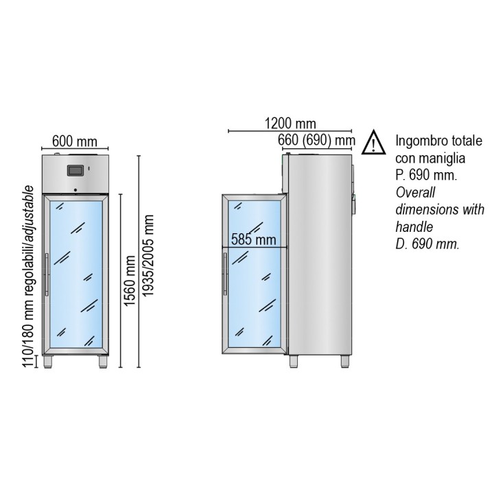 MEDISCHE KOELKAST, 1 GLASDEUR, 350 L HGN0400TNV MEDDOM