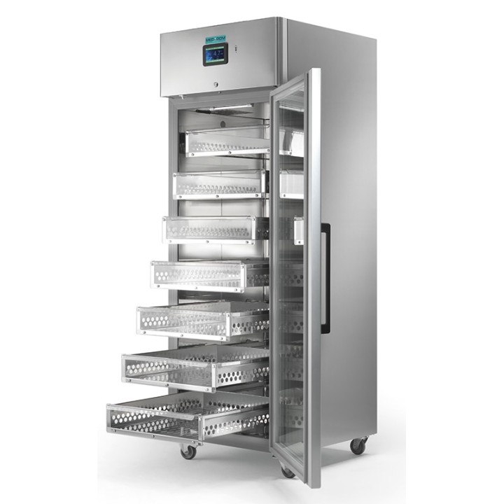 MEDISCHE KOELKAST, 1 GLASDEUR, 350 L, MET 7 SCHUIVEN HGN0400TNVT MEDDOM