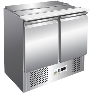 FRIGO SALADETTE, 2 DEUR, MET RVS DEKSEL FMETP1000C FORCAR