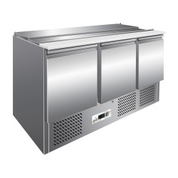 FRIGO SALADETTE, 3 DEUR, MET RVS DEKSEL FMETP1003C FORCAR