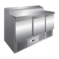 FRIGO SALADETTE, 3 DEUR, MET STRUCTUUR 8 X GN 1/6 FMETP1003EN FORCAR
