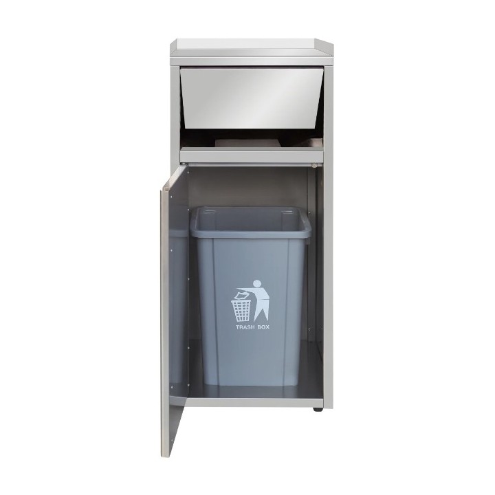 VUILNISBAK IN RVS VOOR FAST FOOD 60 L HCSNACKECO SKYRAINBOW