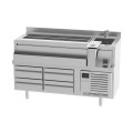 TABLE DE PREPARATION POUR COCKTAILS REFRIGEREE, AVEC 4 TIROIRS REFRIGERES, L 1600 MM FBST1600R INFRICO