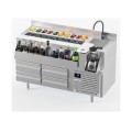 TABLE DE PREPARATION POUR COCKTAILS REFRIGEREE, AVEC 4 TIROIRS REFRIGERES, L 1600 MM FBST1600R INFRICO