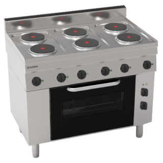 6 ELECTRISCHE PLATEN OP GEVENTILEERDE ELECTRISCHE OVEN GN 1/1
