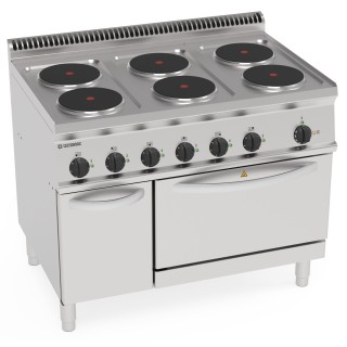6 ELECTRISCHE PLATEN OP GEVENTILEERDE ELECTRISCHE OVEN GN 1/1 EN GE...