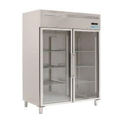 VRIESKAST, 2 GLASDEUREN, GN 2/1, 1300 L