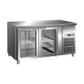 FRIGO TABLE POSITIF - 2 PORTES VITREES - PROFONDEUR 700 MM