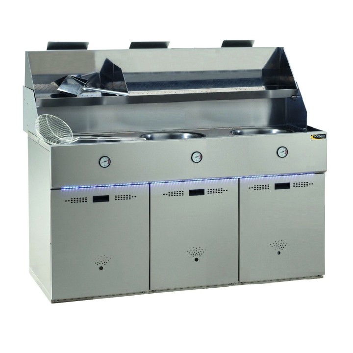 GAS FRITEUSE, RONDE KUIPEN 3 x 18 L, MECHANISCH REFGA3 SOFINOR