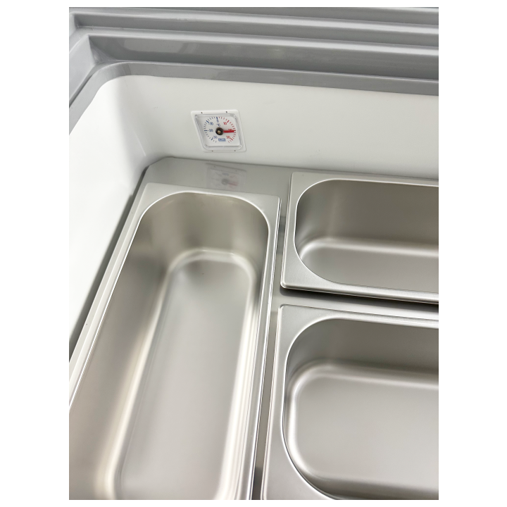 COMPTOIR VITRINE ICE-CREAM, VITRES BOMBEES, 8 x 5 L