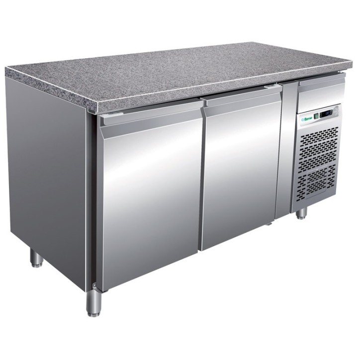 FRIGO TABLE POSITIF AVEC GRANITE - 2 PORTES - SERIE 800 MM