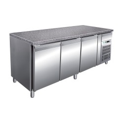 FRIGO TABLE POSITIF AVEC GRANITE - 3 PORTES - PROFONDEUR 800 MM