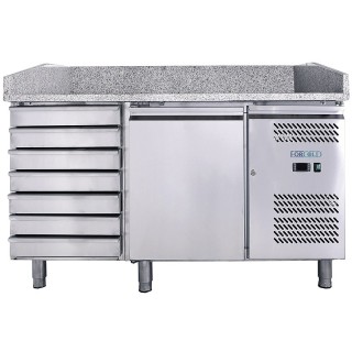 FRIGO TABLE PIZZA - 1 PORTES ET 7 TIROIRS - PROFONDEUR 800 MM