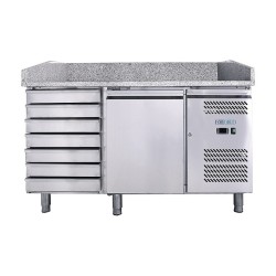 FRIGO PIZZA TAFEL - 1 DEUR EN 7 SCHUIVEN - DIEPTE 800 MM