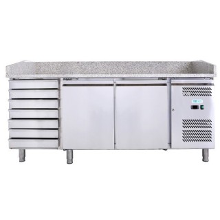 FRIGO TABLE PIZZA - 2 PORTES ET 7 TIROIRS - PROFONDEUR 800 MM