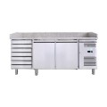 FRIGO TABLE PIZZA - 2 PORTES ET 7 TIROIRS - PROFONDEUR 800 MM