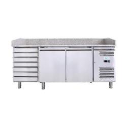 FRIGO TABLE PIZZA - 2 PORTES ET 7 TIROIRS - PROFONDEUR 800 MM