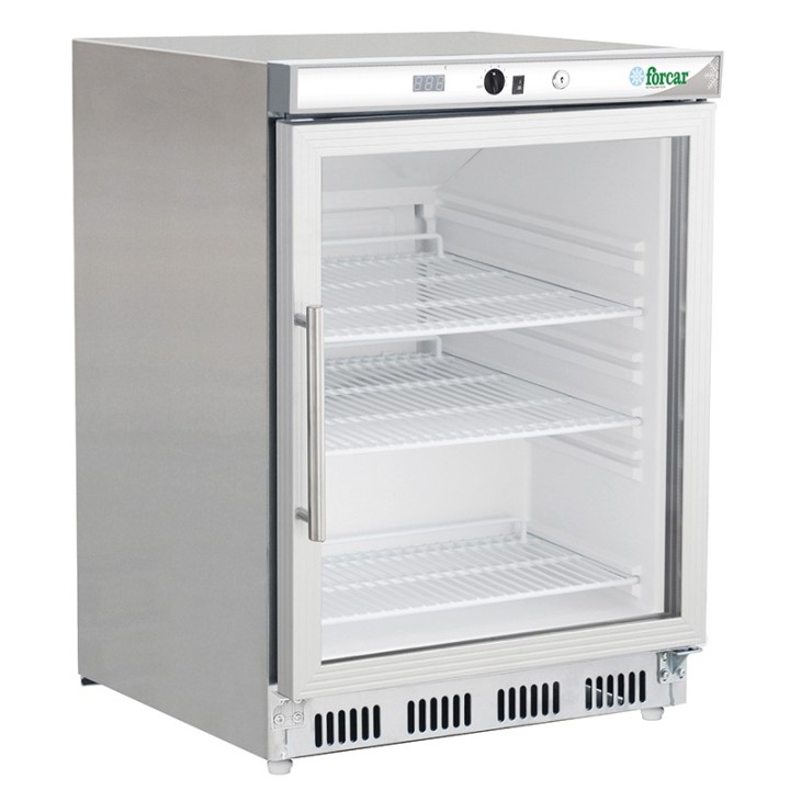 ARMOIRE FRIGORIFIQUE INOX VITREE, 130 L