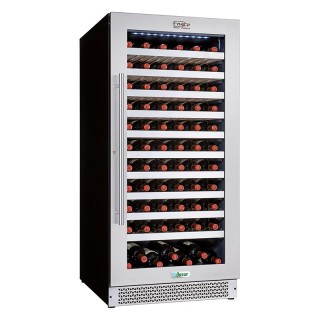 CAVE A VIN VITREE, 1 TEMPERATURE, CLAYETTES EN BOIS, 270 L