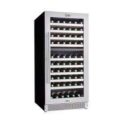 CAVE A VIN VITREE, 2 TEMPERATURES, CLAYETTES EN BOIS, 261 L