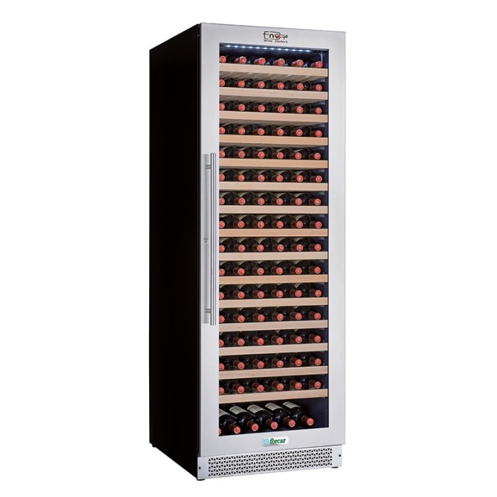 BEGLAASDE WIJNKAST, 1 TEMPERATUUR, HOUTEN SCHAPPEN, 388 L