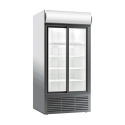 FRIGO DRANKENVITRINE BEGLAASD, 2 SCHUIFDEUREN, MET RECLAME BANNER, ...