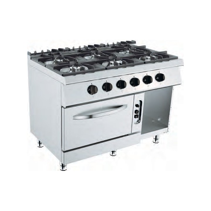 GAS FORNUIS OP GN 2/1 GAS OVEN EN KAST - 6 X 6,5 KW