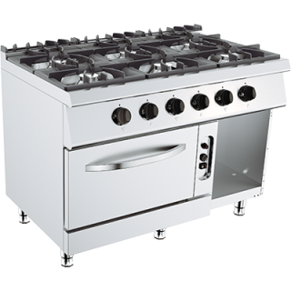 GAS FORNUIS OP GN 2/1 GAS OVEN EN KAST - 6 X 6,5 KW