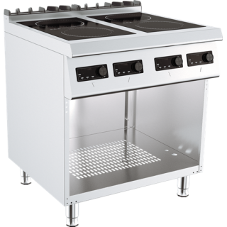 ELECTRISCHE INDUCTIE KOOKFORNUIS OP KAST - 4 X 3,5 KW