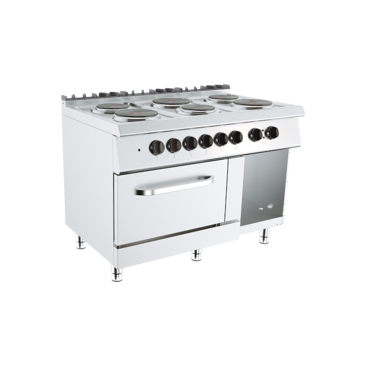 FOURNEAU ELECTRIQUE SUR FOUR GN 2/1 ET ARMOIRE - 3 X 2 + 3 X 2,6 KW
