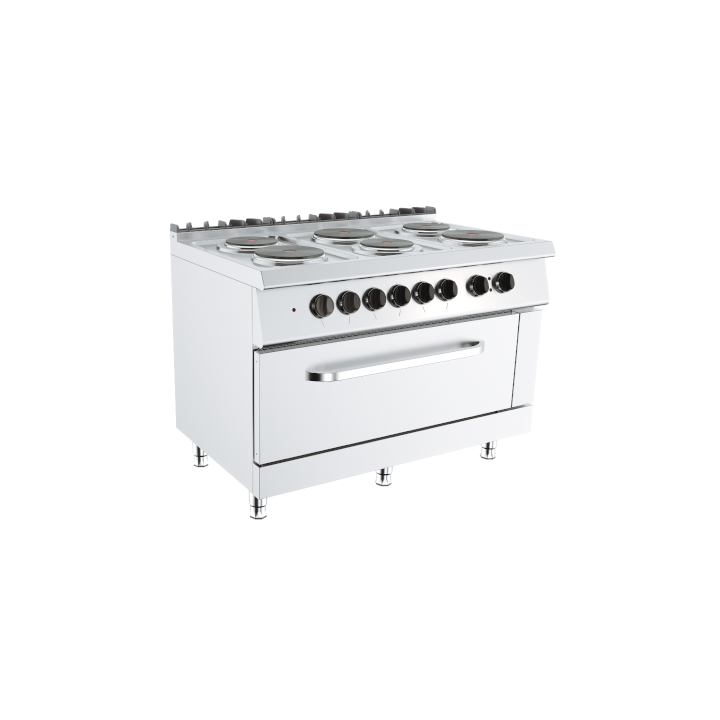 ELECTRISCHE KOOKFORNUIS OP MAXI OVEN - 3 X 2 + 3 X 2,6 KW