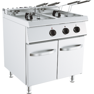 ELECTRISCHE FRITEUSE OP KAST - 2 X 18 L
