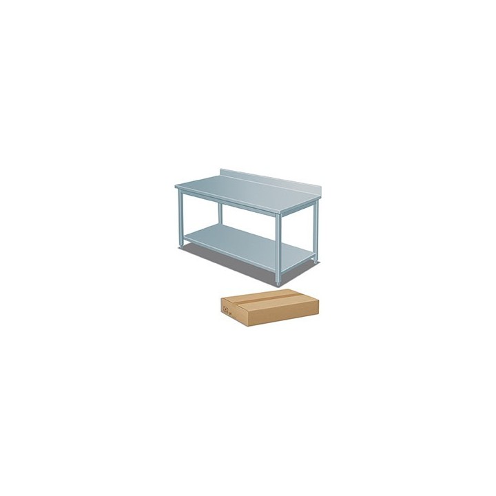 DEMONTEERBARE RVS WERKTAFEL MET ONDERTABLET EN OPSTAANDE BOORD, L 1800 MM JT1KITD-18070 FORCAR