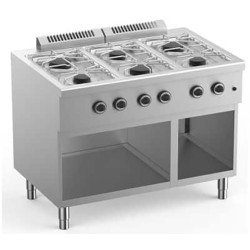 FOURNEAU 6 FEUX GAZ SUR ARMOIRE OUVERTE