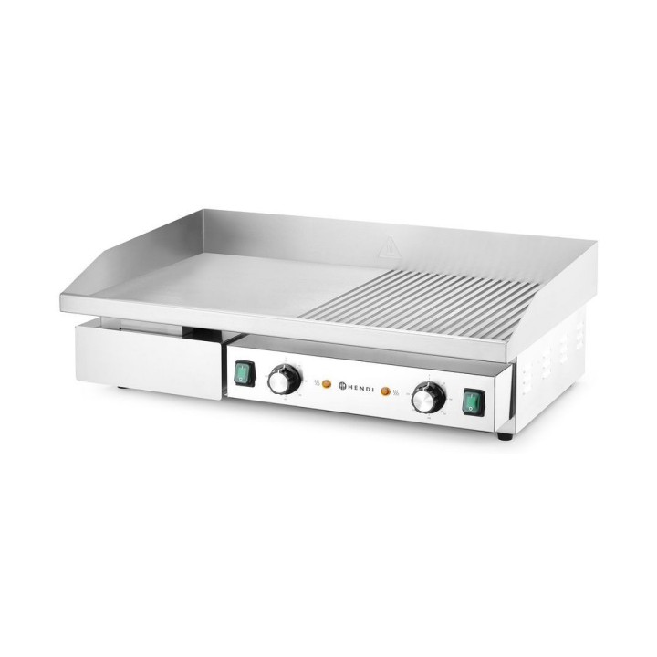 Grill, moitié lisse, moitié rainurée