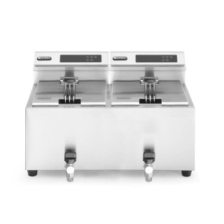 Friteuse Profi Line avec robinet de vidange numérique - 2 x 8 l