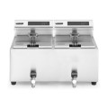 Friteuse Profi Line avec robinet de vidange numérique - 2 x 8 l