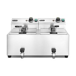 Friteuse Profi Line avec robinet de vidange - 2 x 8 l