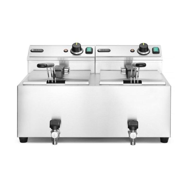 Friteuse Profi Line avec robinet de vidange - 2 x 8 l