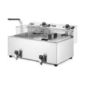 Friteuse Profi Line avec robinet de vidange - 2 x 8 l