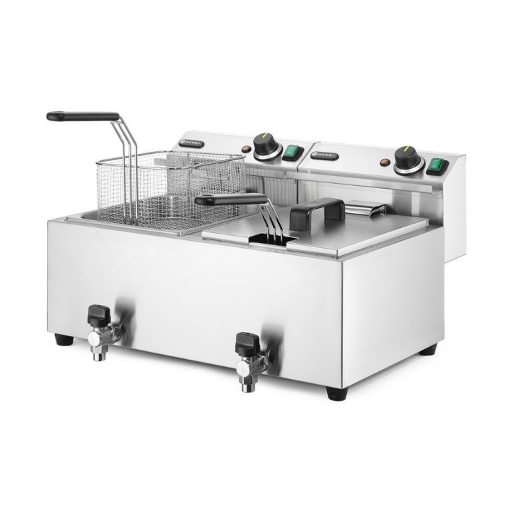 Friteuse Profi Line avec robinet de vidange - 2 x 8 l